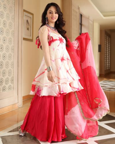 Buy Glazzing White Tie And Dye Sharara Set online in India at Best ...