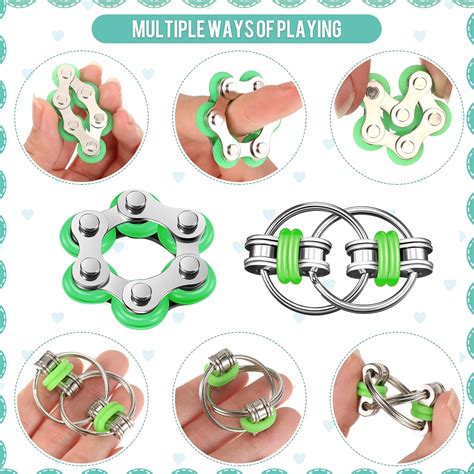 Buy 3 Pieces Handheld Mini Fidget Toy Set Includes Six Roller Chain and ...