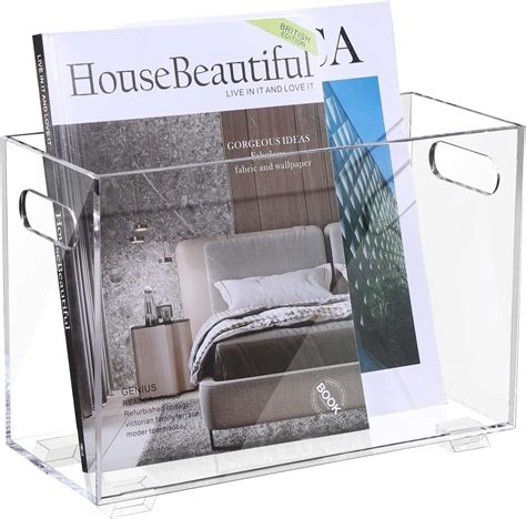 Amazon.com: XOHYW Crystal Clear Acrylic Magazine Holder,Space Saving ...