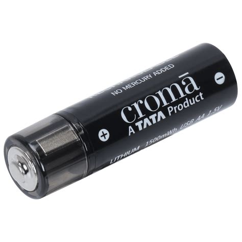 Buy Croma 1500 mAh Alkaline AA Rechargeable Battery (Pack of 2) Online ...