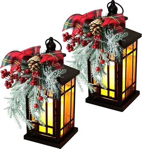 Amazon.com: Orchid & Ivy Set of 2 11-Inch Rustic Black Metal Lighted ...