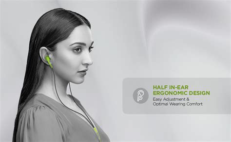 boAt Bassheads 105 Wired in Ear Earphones with Mic (Green, Spirit Lime ...