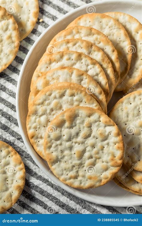 Healthy Round Table Water Crackers Stock Image - Image of yellow ...