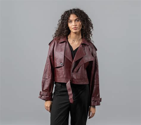 Burgundy Leather Jacket - 100% Real Fur - Haute Acorn