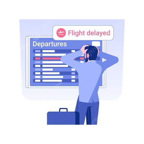 Flight Delayed Isolated Concept Vector Illustration, Modern, Illustration, Industry PNG and ...