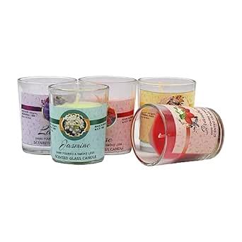 Samsiddhi Mini Jar Paraffin Wax Scented Candles Set - Pack of 5 | Aroma ...