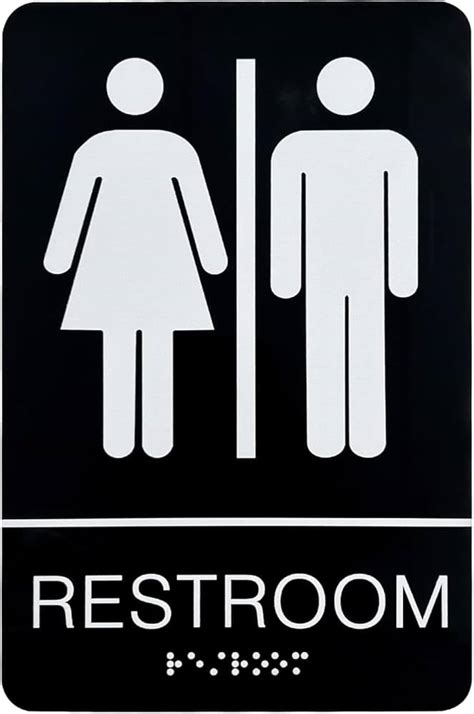 Grandma Photo Frame Unisex Braille Restroom Sign - ADA Compliant Gender ...