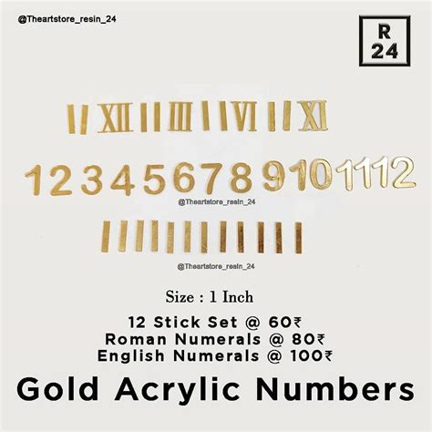Gold Acrylic Numbers – Resin24