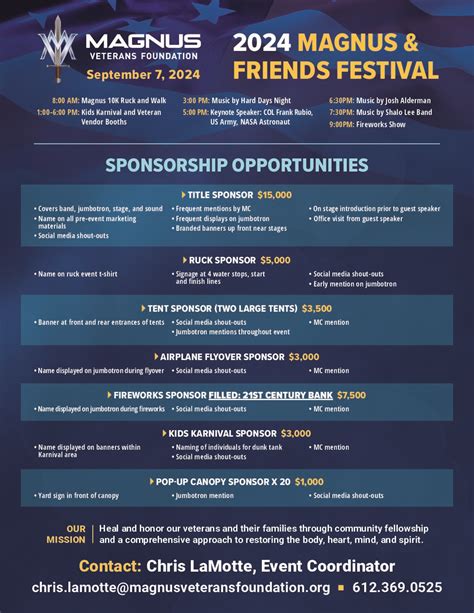 Events from May 3 – July 10 – Magnus Veterans Foundation