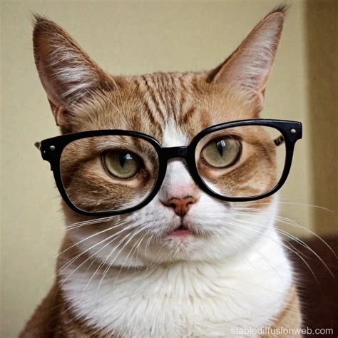 Angry Cat Meme with Glasses | Stable Diffusion Online