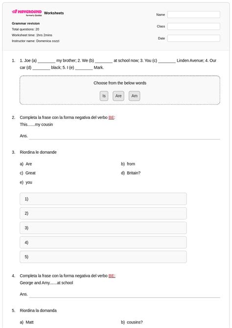 50+ Grammar worksheets for Class 11 on Wayground | Free & Printable