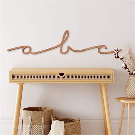 Decorative Letters - Handwriting Font - Mahogany Veneer | wall-art.com