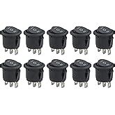Electronic Spices KCD1 6A 250V AC ON-OFF-ON SPDT Round Shape 3 pin ...