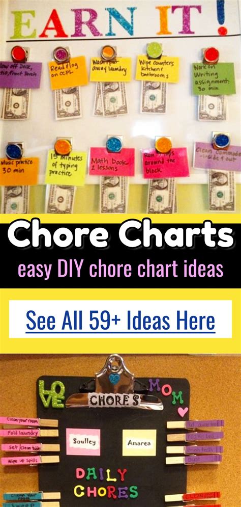 chore chart ideas easy diy board for kids pictures family charts
