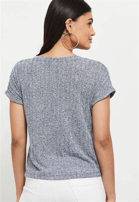 Buy Women Textured Round Neck T-shirt Online at just Rs. 399.0 ...
