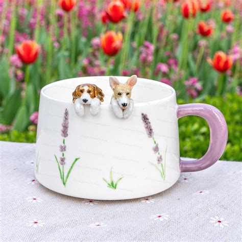 Custom Pet Mug With Pet Figure Handmade Ceramic Mug Peekaboo Pet Mug ...