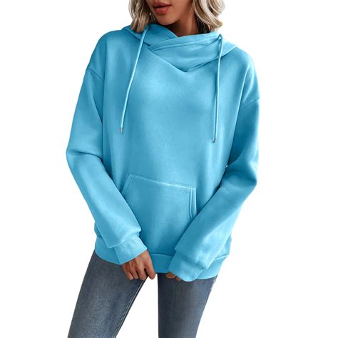 Athletic Hooded Sweatshirt for Women Loose Fit Long Sleeve 2025 Trendy ...