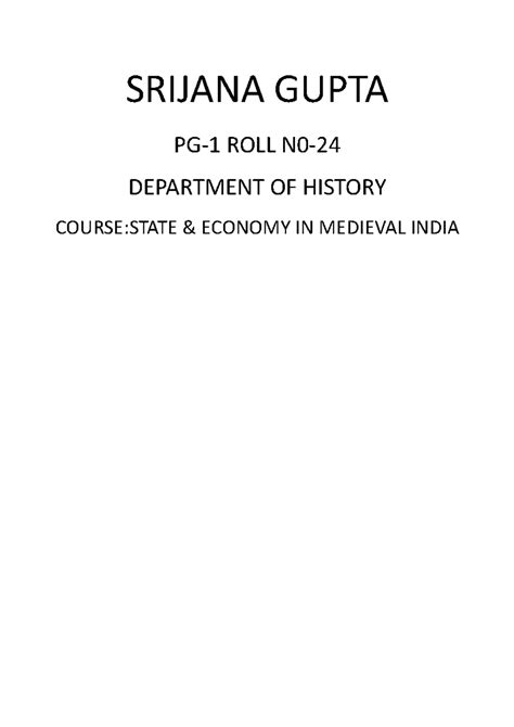 Decline of mughal empire - SRIJANA GUPTA PG-1 ROLL N0- DEPARTMENT OF ...