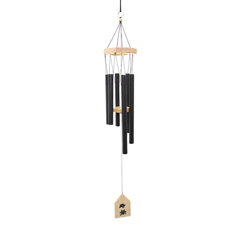 6 Pipe Black Wind Chime (32"): Attract Luck & Positive Energy ...
