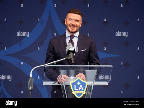 The David Beckham statue at Legends Plaza at Dignity Health Sports Park in Los Angeles.
