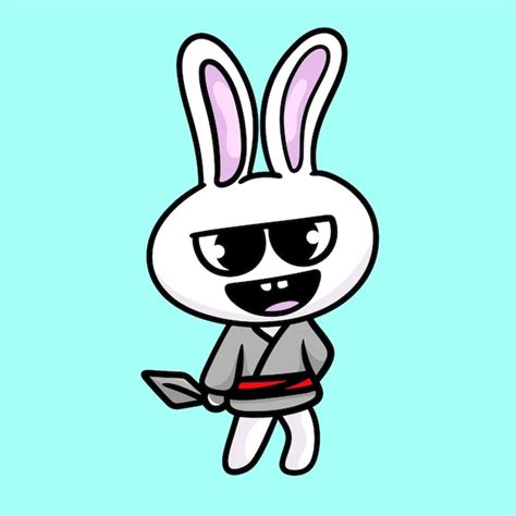 Premium Vector | Rabbit ninja cartoon character mascot flat design fur ...
