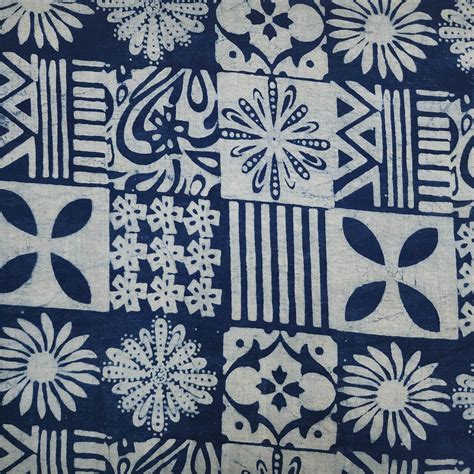 Pure Cotton Indigo Flower Multi Block Hand Block Print Fabric – Sanskruti