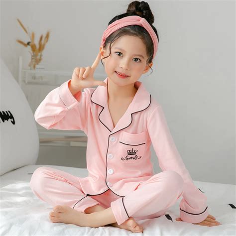 Cotton Children Pajamas set 2018 Autumn Spring Kids Long Sleeve ...