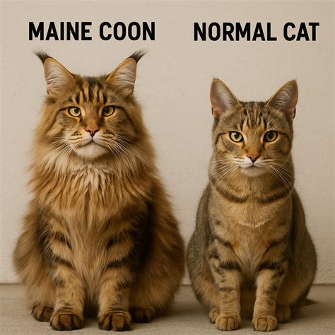 Maine Coon Size Comparison: Cat vs. Normal Cat
