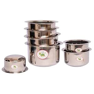 Buy Chef Turtles® Stainless Steel 7 pcs Tope Set with Capacity of 400ml ...