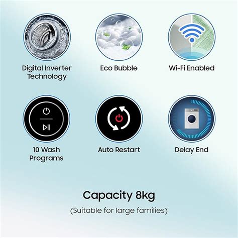 Samsung 8 Kg 5 star Ecobubble Wi Fi Inverter Fully Automatic Top Load ...