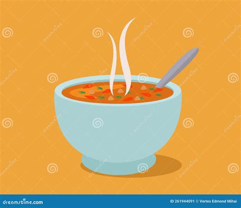 Hot Vegetable Soup. Vector Illustration Stock Vector - Illustration of ...