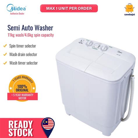 Image result for Midea Semi Auto Washing Machine