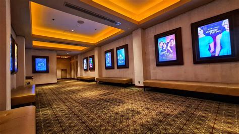 Jakarta, Indonesia on June 7 2023. Interior of the hallway at the XXI Kelapa Gading cinema ...