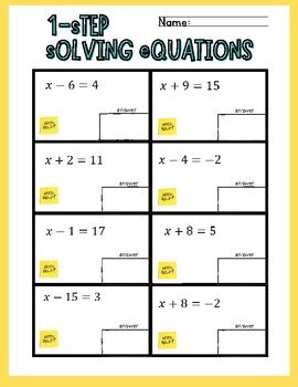Image result for Algebra Basic Solving 1 Step Equations Math Antics