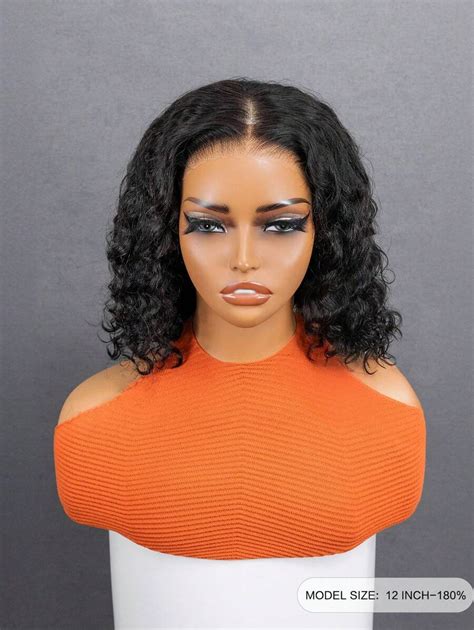 Wear Go 6x4 透明レースグルーレス ディープウェーブ ボブウィッグ 180%密度 8-14インチレースクロージャー ウィッグ ...