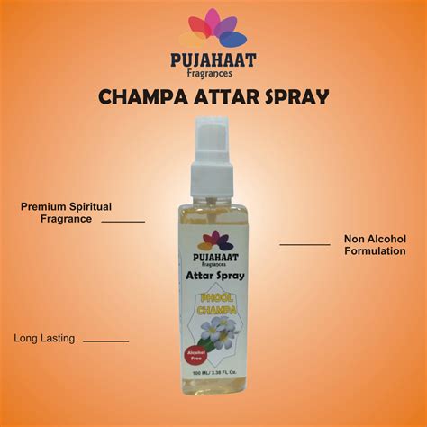 Champa Phool Attar Spray by Pujahaat | 100ml Non Alcoholic Spray | Rel