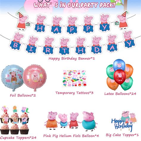 Buy 59pcs Pig Birthday Party Supplies for Kids, With Birthday ...