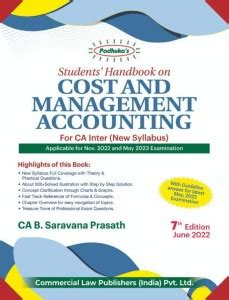 Commercial CA Inter Padhuka Students Handbook on Cost and Management ...