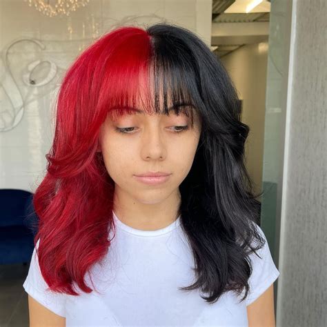 Half Black Half Red Hair