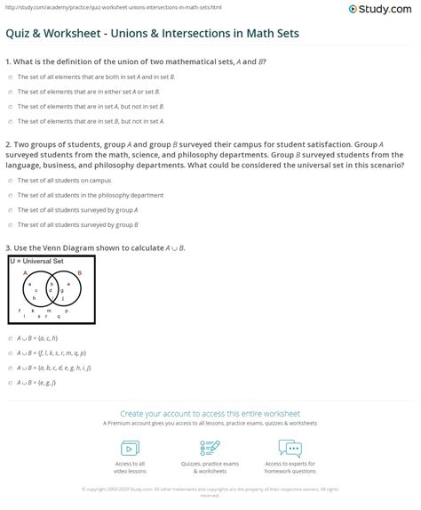 Image result for Union and Intersection Math