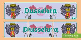 Editable Dussehra Banner (teacher made) - Twinkl