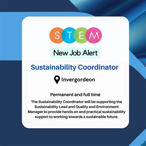 New job alert 🔔 Sustainability Coordinator Job Location: Invergordon ...