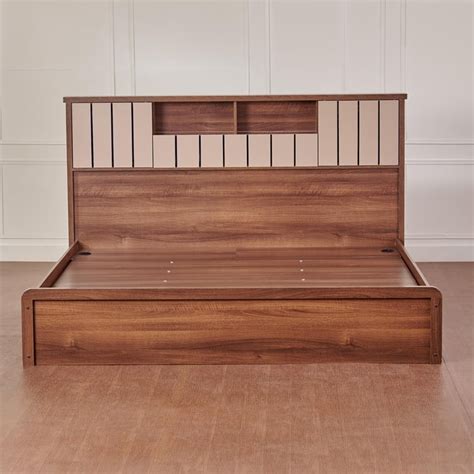 Buy Leon Bond Queen Bed with Hydraulic Storage - Brown from Home Centre ...
