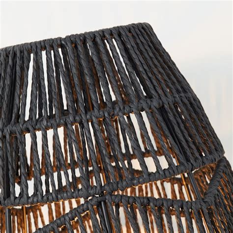 Found & Fable Black Woven Uplight Lamp, 12"