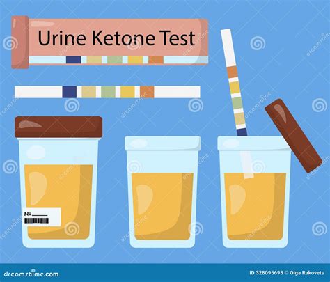 Acetone Test Vector Set. Urine Test Stick Icon. Dipstick Test Used To Determine Pathological ...