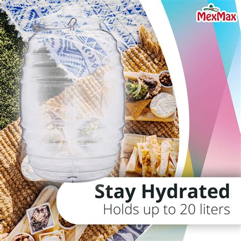 CHAMPS 5 Gallon Jug with Lid - Aguas Frescas Vitrolero Plastic Water ...