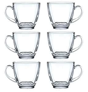JLT Glass Square Tea Cups, Set of 6, 140ml Capacity : Amazon.in: Home ...