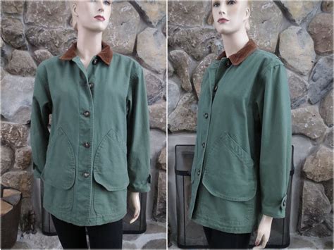 LL Bean Barn Coat Vintage 90s Field Jacket Button up Canvas - Etsy