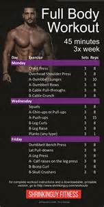 This is a balanced, 3-day a week full body workout routine. Each ...