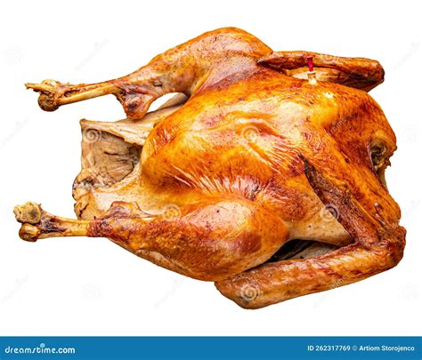 Turkey. Fully Cooked Turkey or Chicken on Holiday Dinner. Happy ...